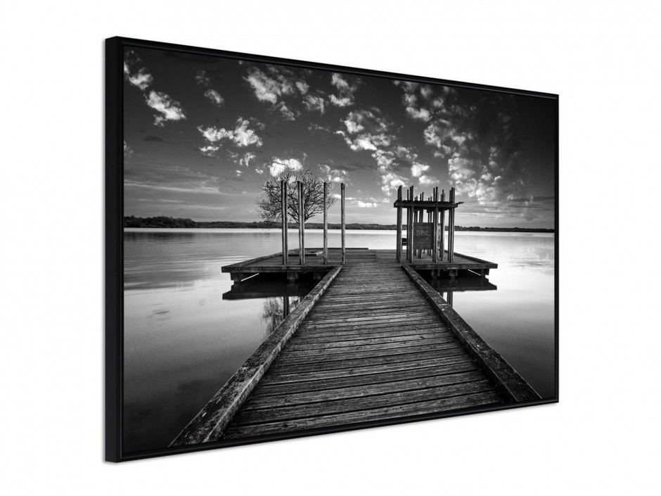 Poster sous cadre Ponton Noir et Blanc