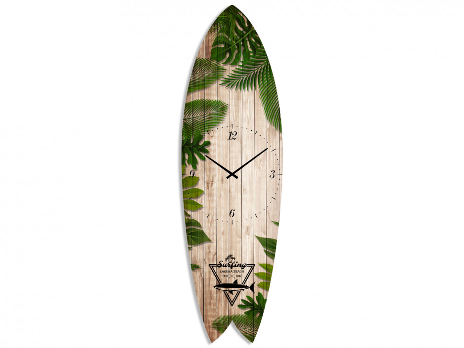 Horloge murale décorative planche de surf