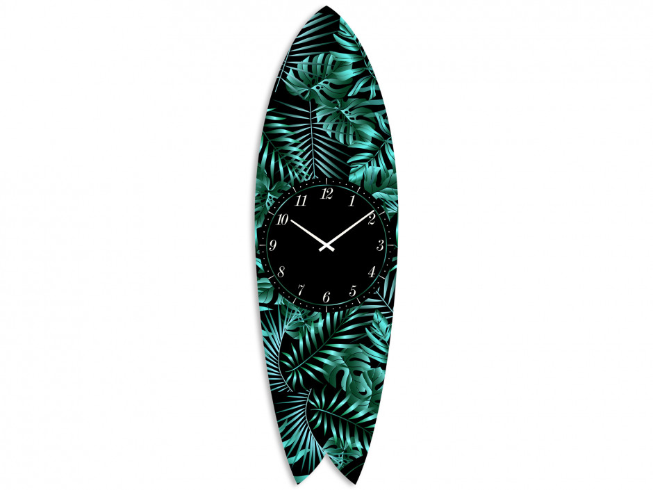Horloge murale Surf tropical vegetation