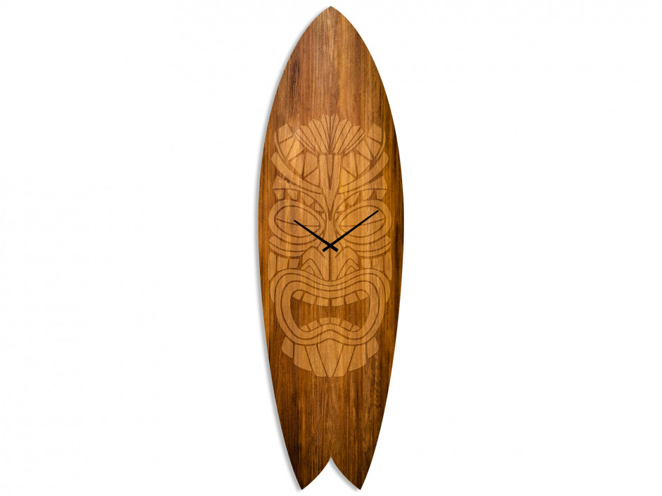 Horloge Déco Surf Tiki Bois