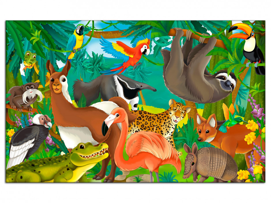 Tableau toile imprimée Les animaux de la jungle - Déco chambre enfant