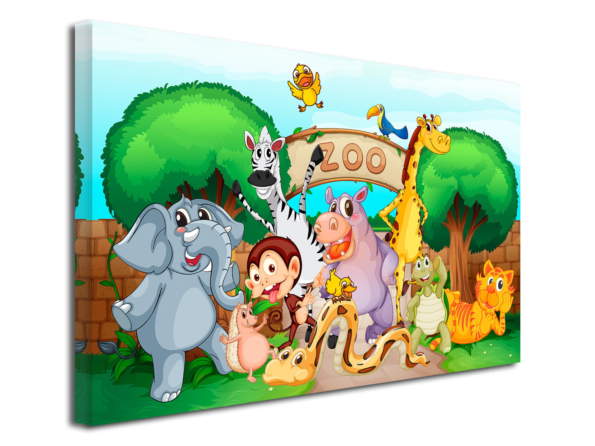 Tableau toile déco pour enfant - les animaux du zoo - Décoration murale  originale Declina