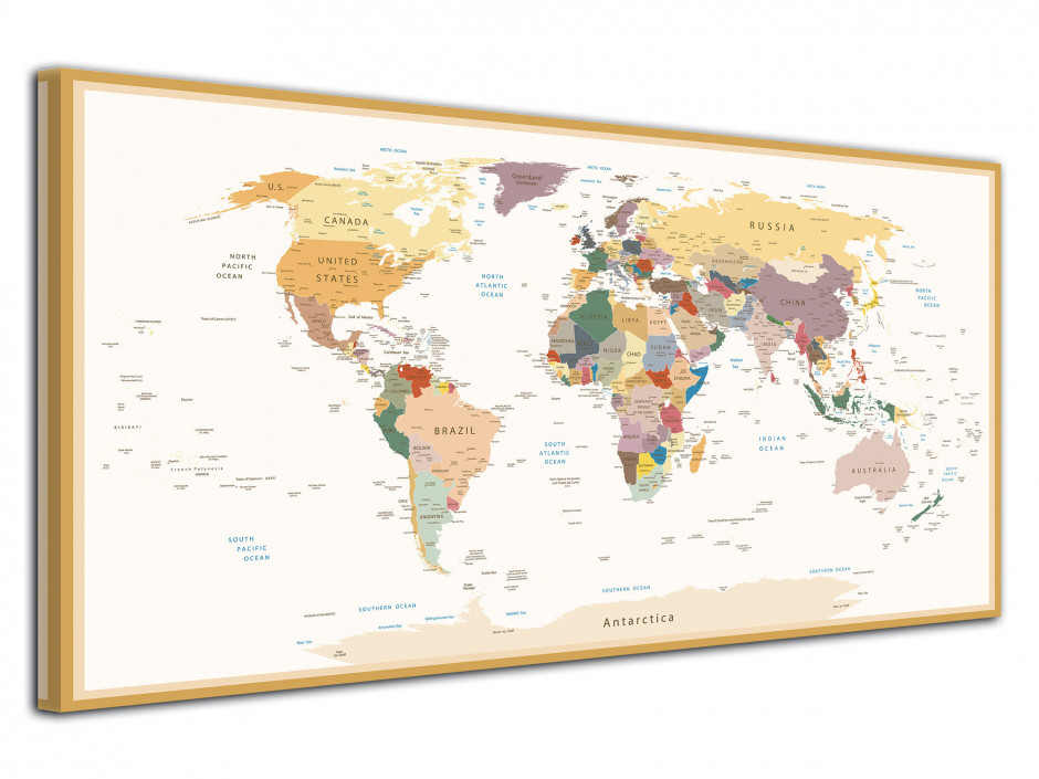 Tableau Map Monde Vintage