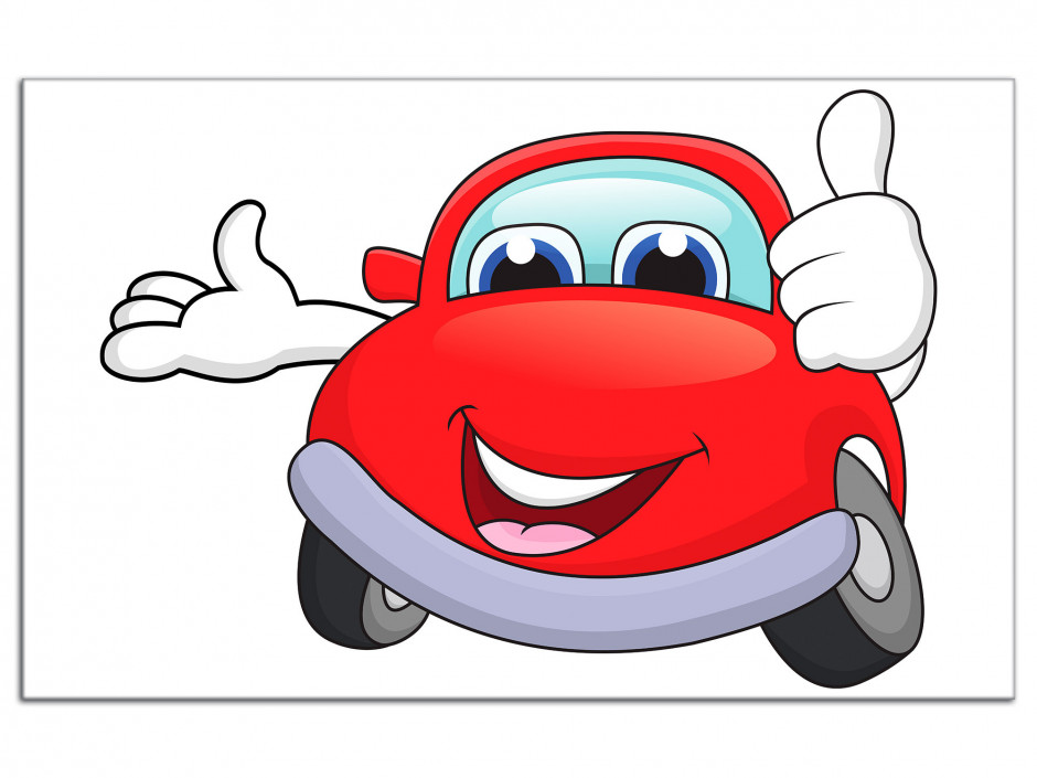 Tableau aluminium Voiture cartoon rouge