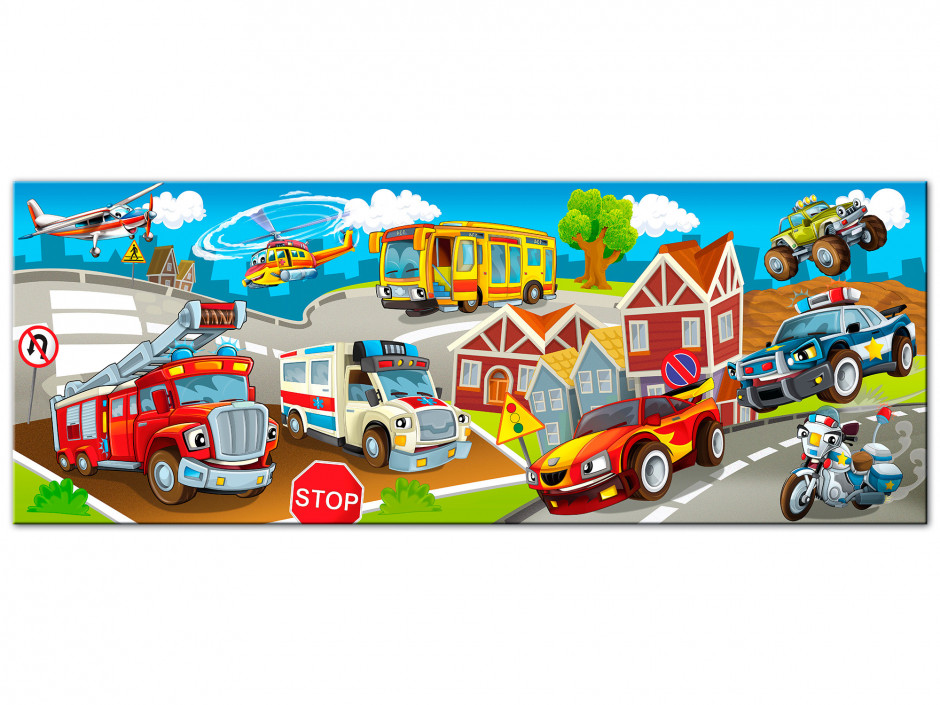 Tableau aluminium imprimée City of crazy cars