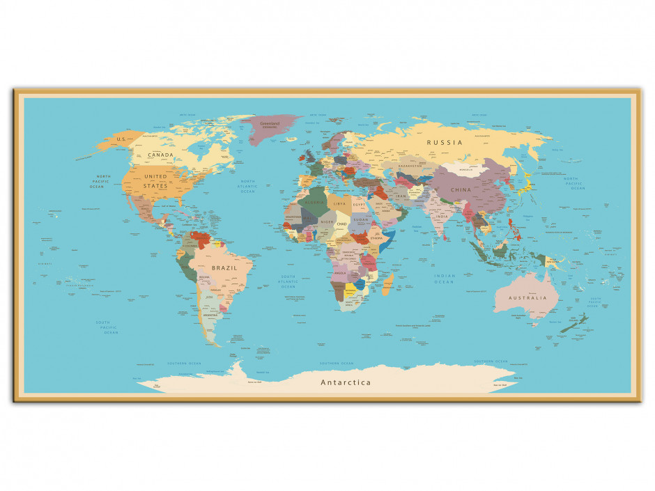 Tableau aluminium Map Monde