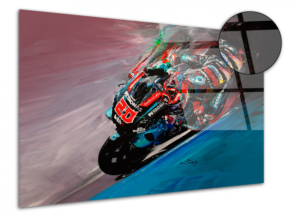 Tableau plexiglas reproduction peinture Quartararo Moto GP