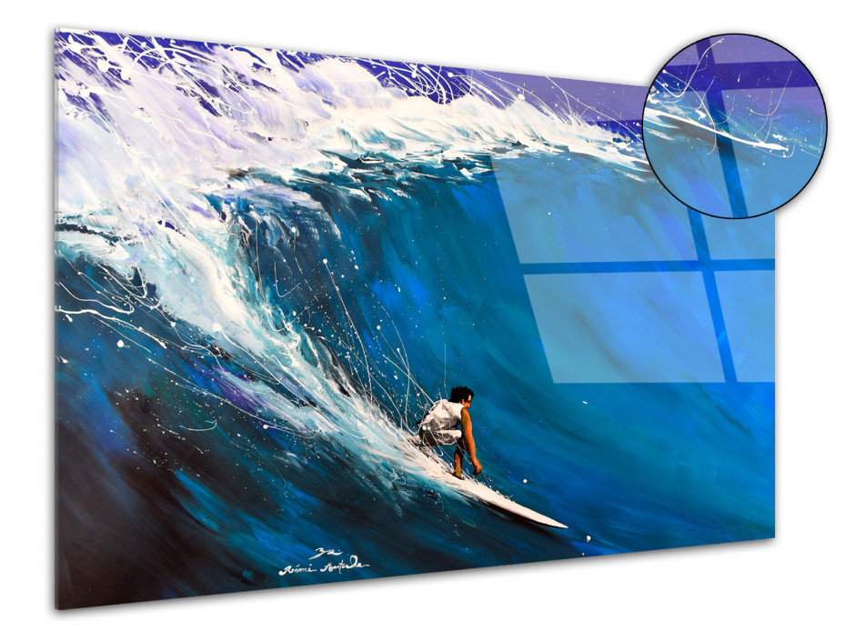 Tableau plexiglas reproduction de peinture Surfing Classic