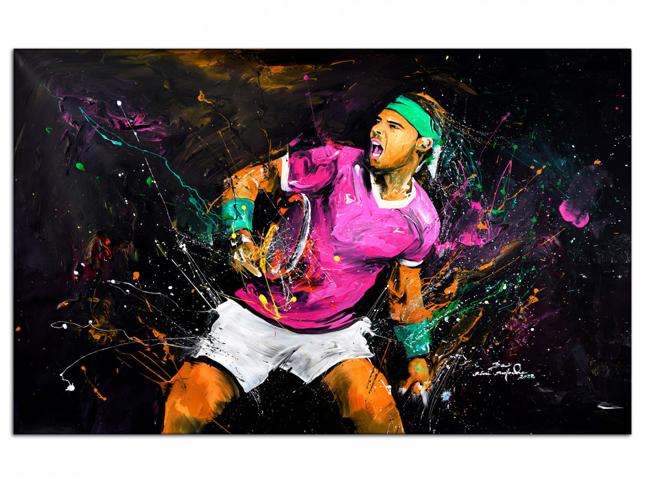 Tableau aluminium reproduction de peinture Tennisman Nadal