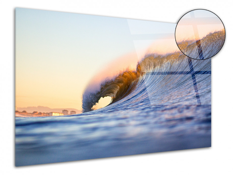 Tableau plexiglas décoratif Sunset vague Hossegor