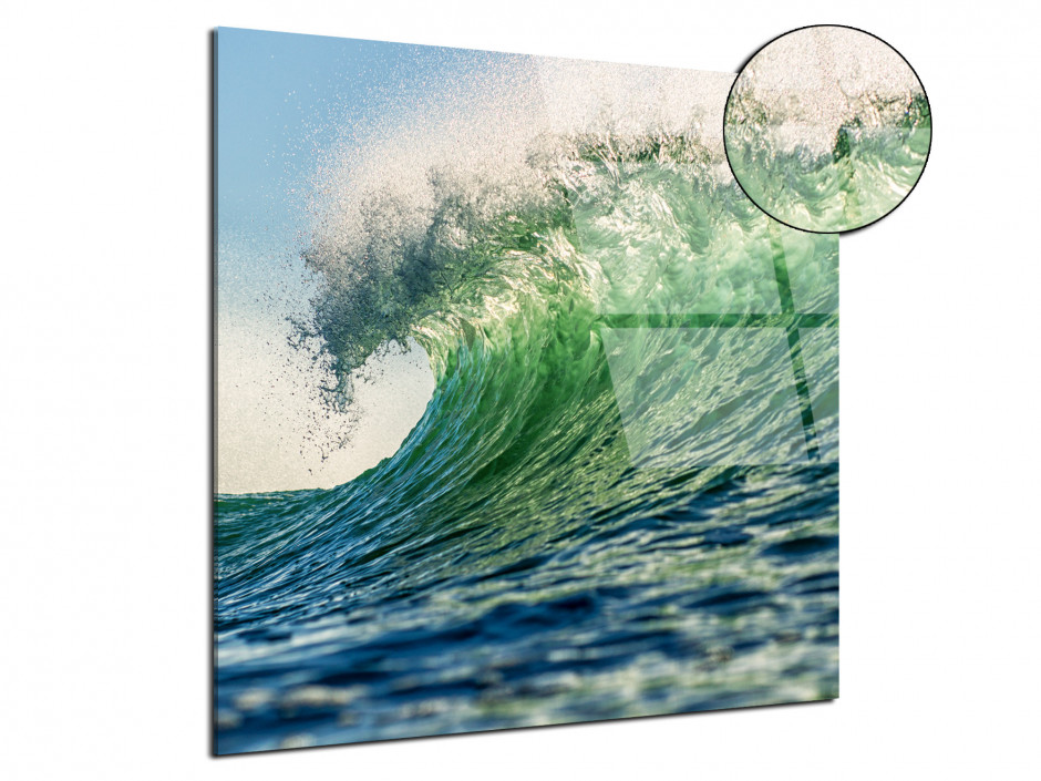 Tableau plexiglas photo déco lumière dans la vague