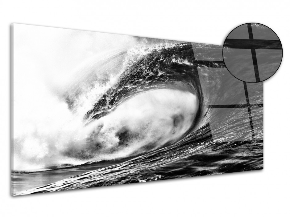 Tableau plexiglas photo déco wave black n white