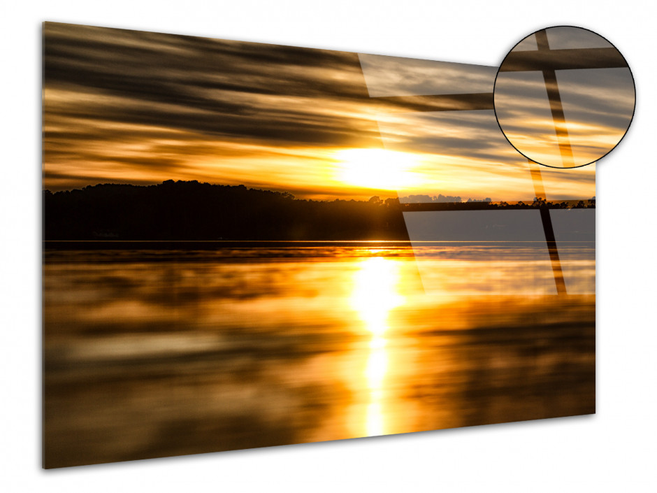 Tableau plexiglas photo déco Sunset sur l'étang