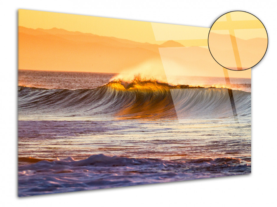 Tableau plexiglas déco Sunset sur les vagues