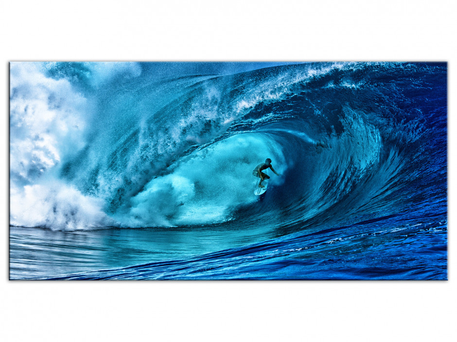 Tableau aluminium déco photo dans le tube de Teahupoo