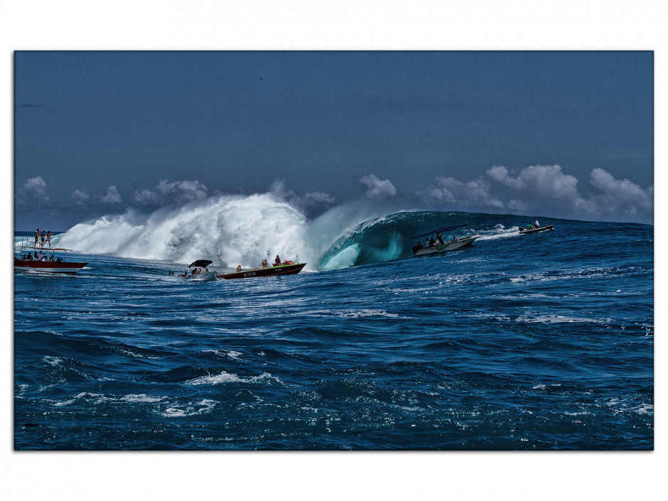 Tableau aluminium déco Surf à Teahupoo