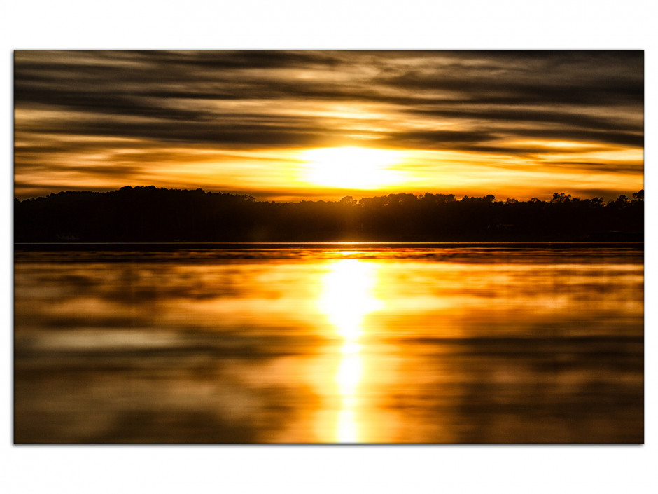 Tableau aluminium photo déco Sunset sur l'étang