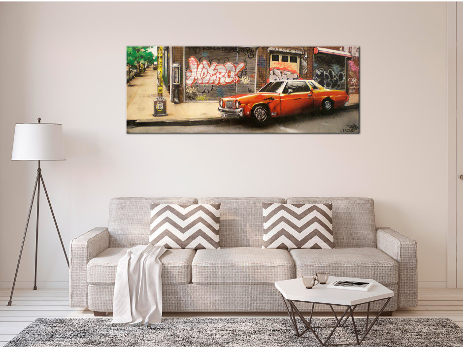 Tableau toile déco Graff et voiture Américaine