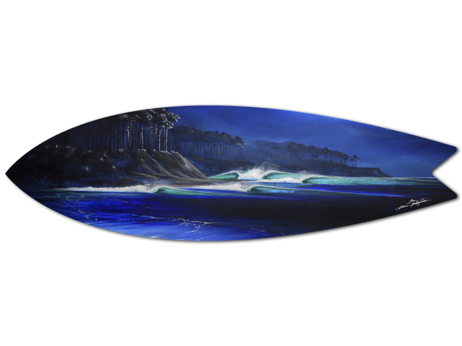 Planche de surf Déco en aluminium Blue line