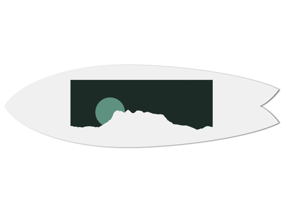 Planche de surf déco mountain range