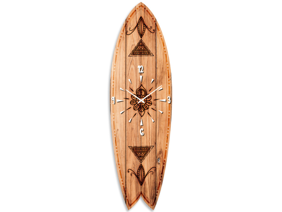 Horloge planche de surf déco Hippie Chic design Stimell Illustration