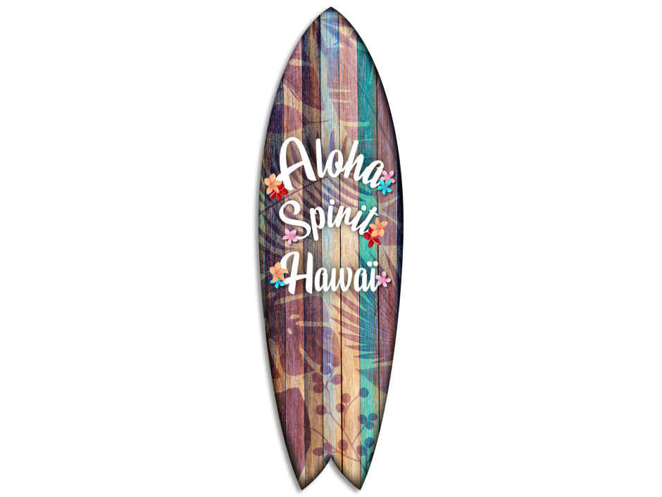 Planche de surf déco Aloha Hawaï design Stimell Illustration