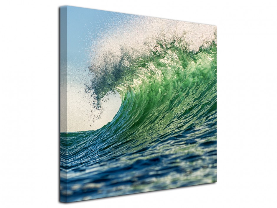 Tableau toile photo déco lumière dans la vague