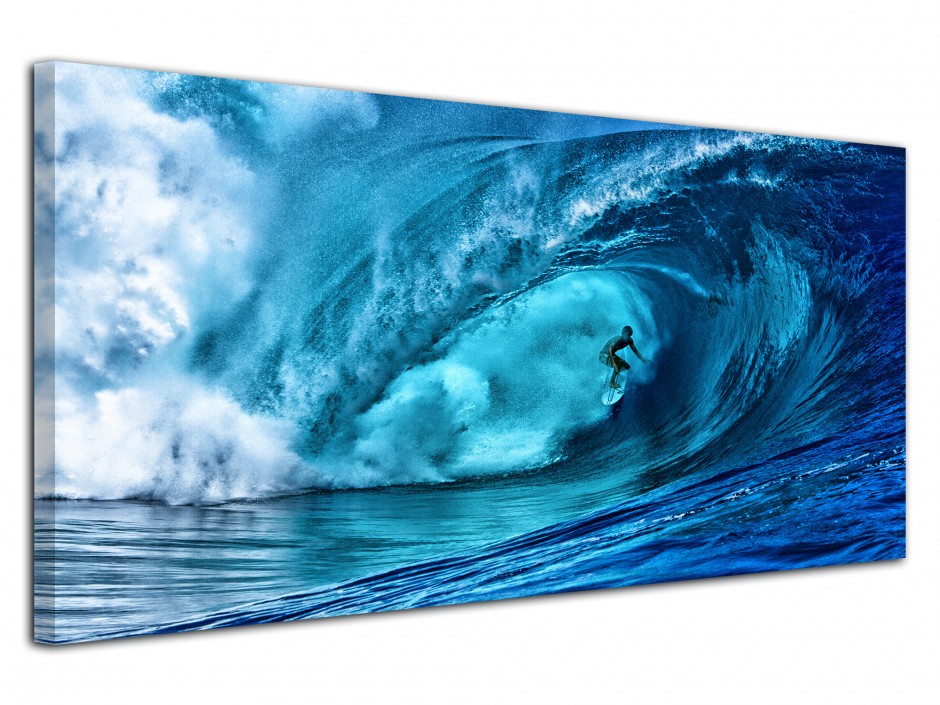 Tableau toile déco photo dans le tube de Teahupoo