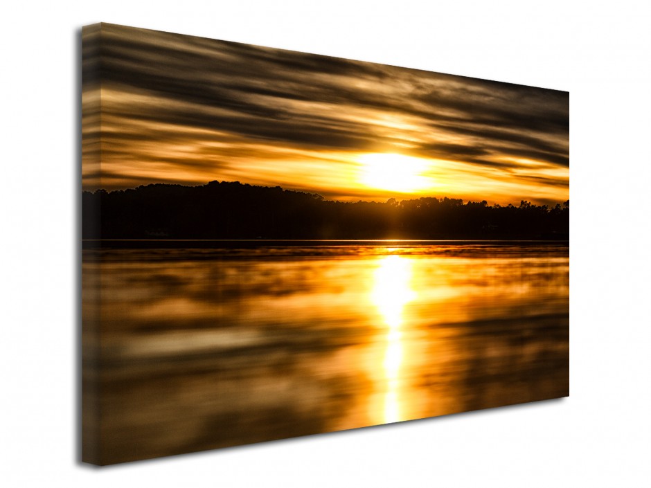 Tableau toile photo déco Sunset sur l'étang