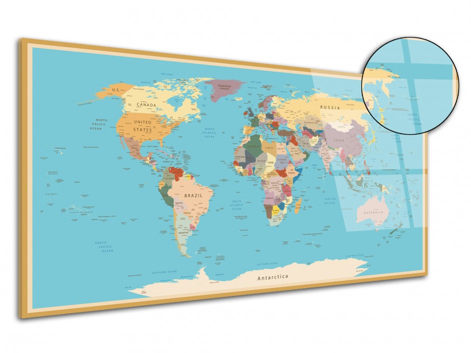 Tableau plexiglas Map Monde