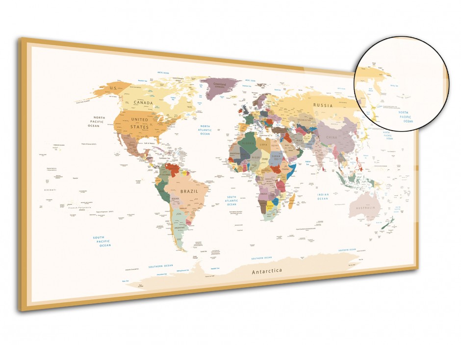 Tableau plexiglas Map Monde Vintage