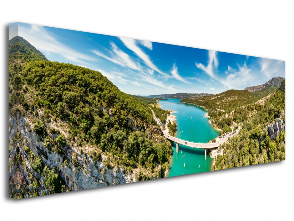 Tableau toile déco panoramique Lac de Ste Croix