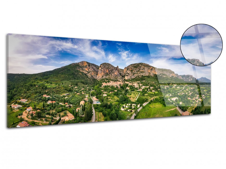 Tableau plexiglas déco panorama sur Moustier Sainte Marie