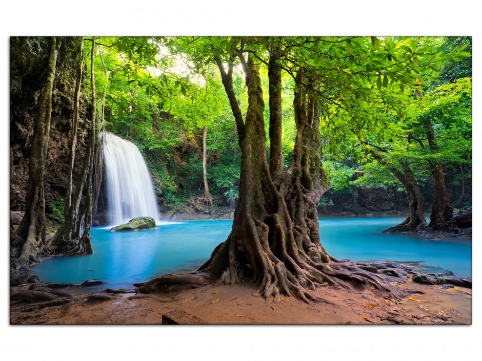 Tableau déco aluminium Cascade Erawan Thaïlande