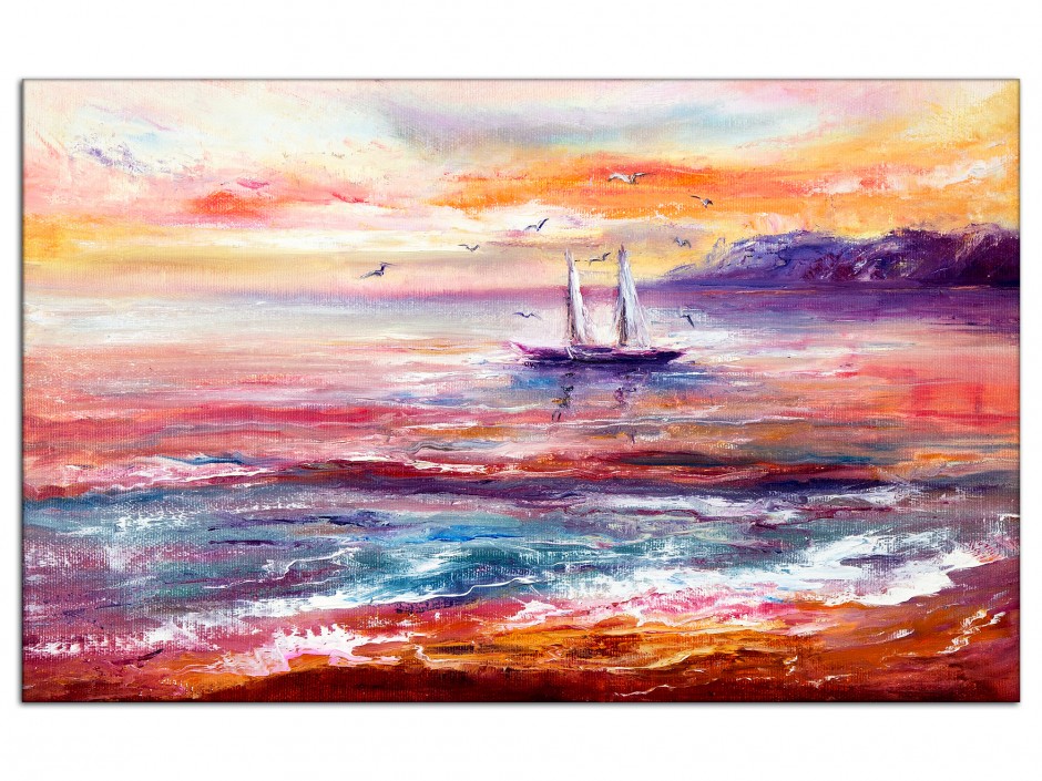 Tableau déco aluminium reproduction peinture Bateau