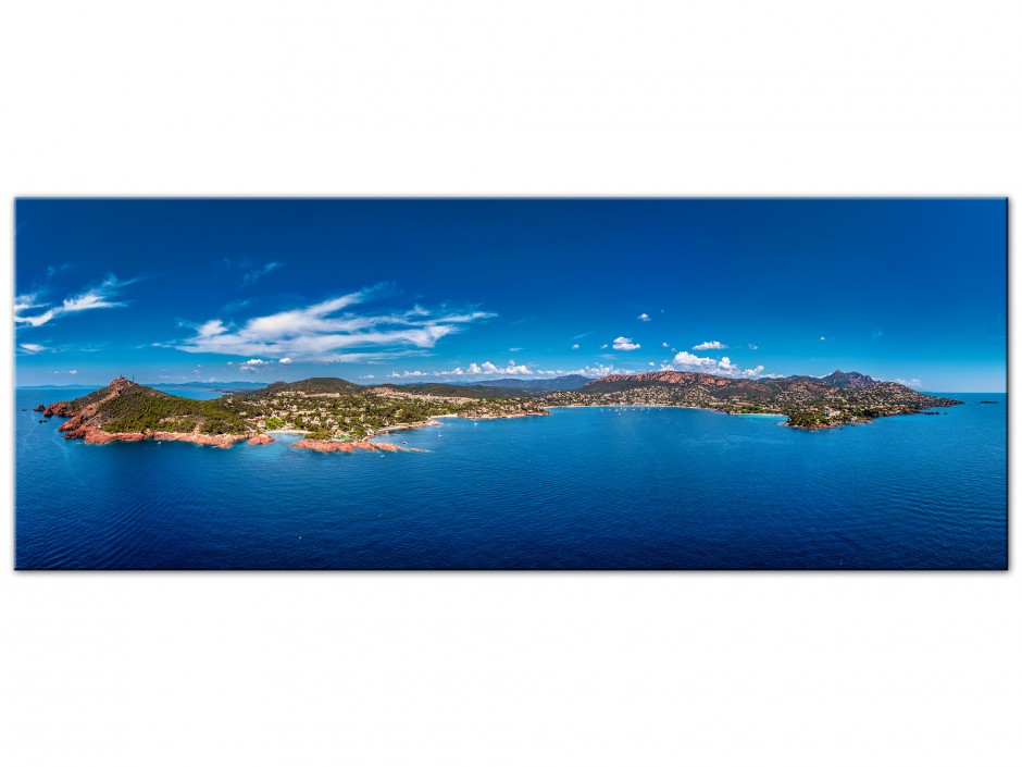Tableau déco aluminium panoramique Côte d'Azur