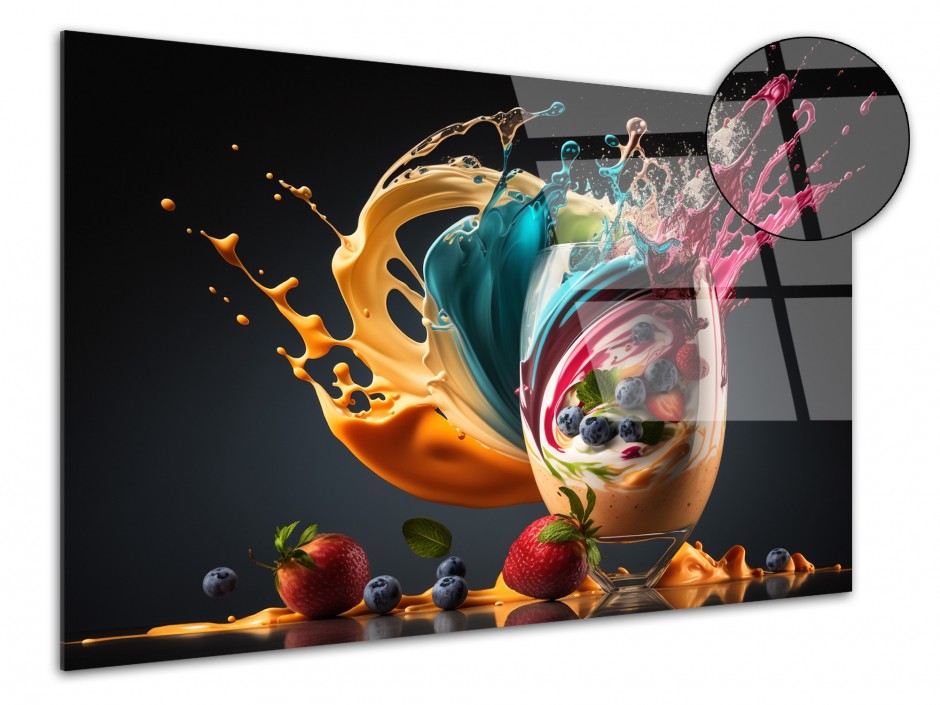 Tableau plexiglas déco smoothie de fruits