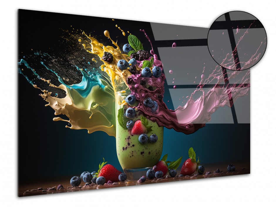 Tableau plexiglas art déco fruits