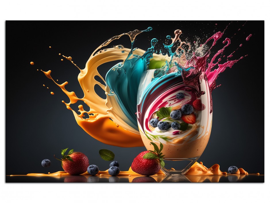 Tableau aluminium déco smoothie de fruits