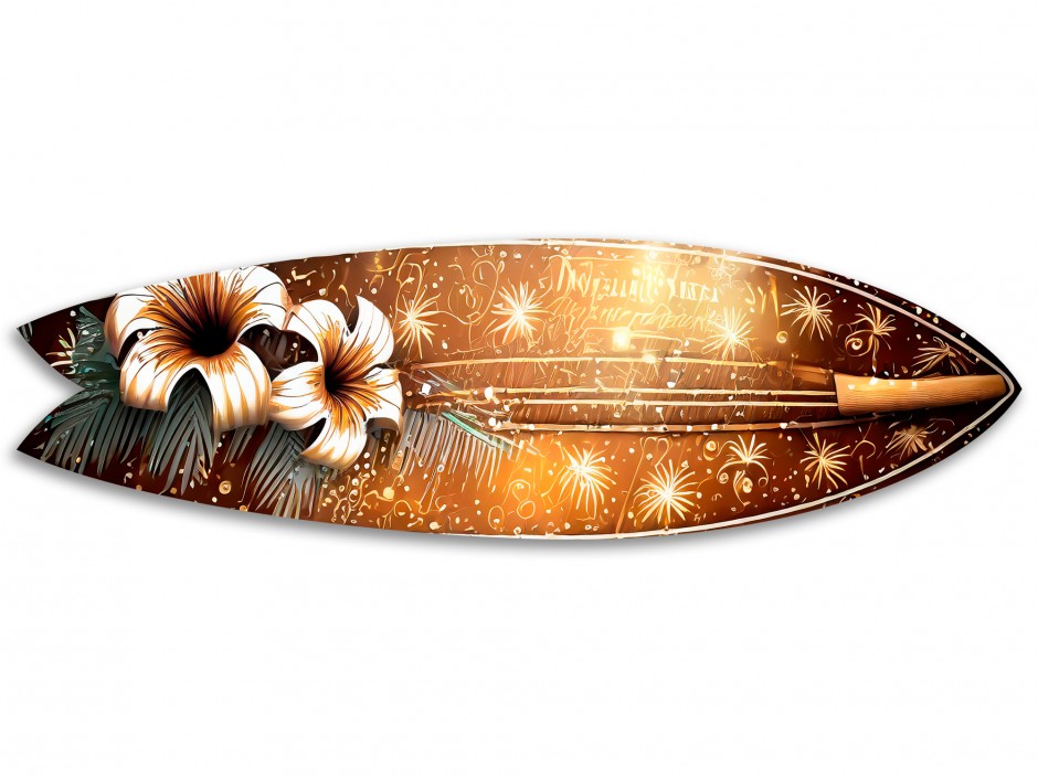 Planche de surf décorative design fleur hawaienne