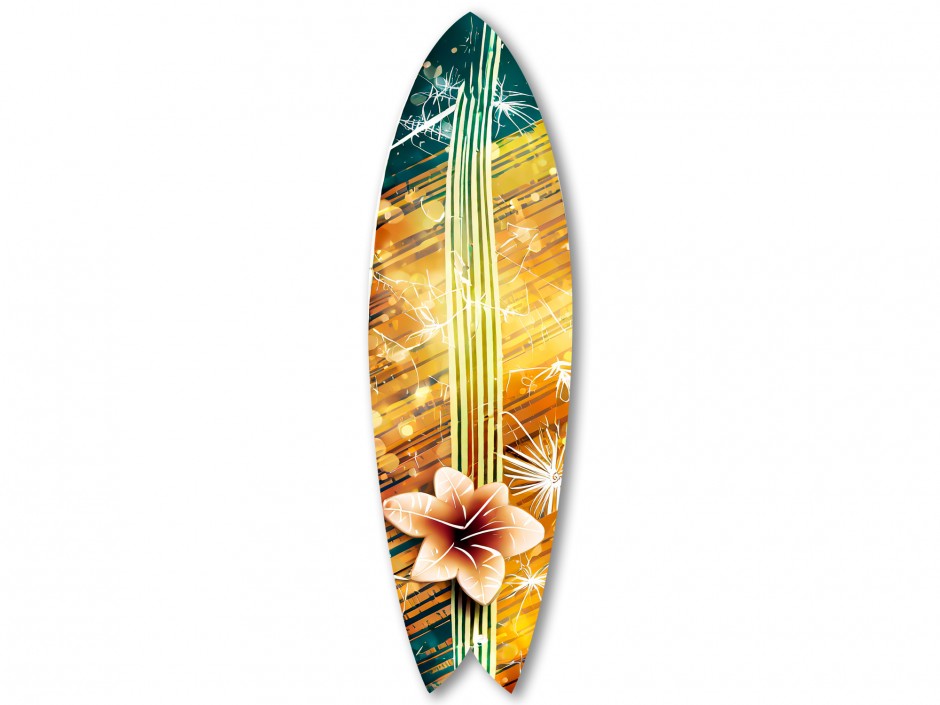 Planche de surf décorative design fleur hawaienne 2