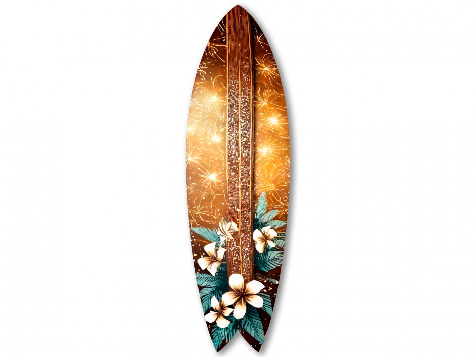 Planche de surf décorative design fleur hawaienne 3