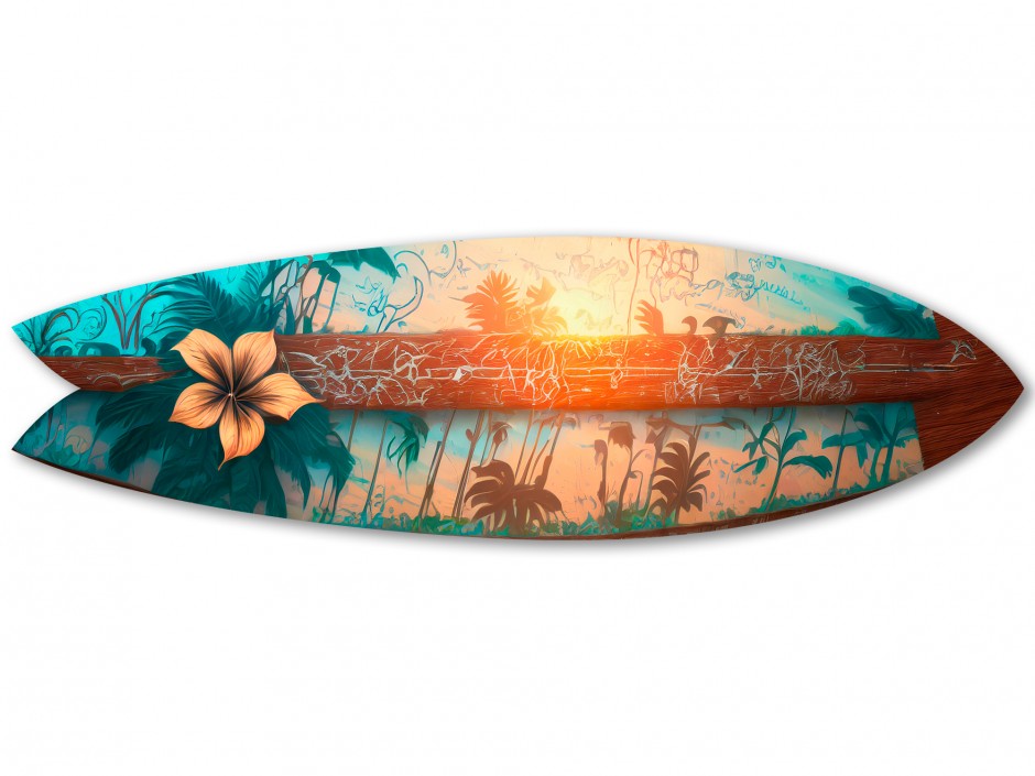 Planche de surf décorative design retro 2