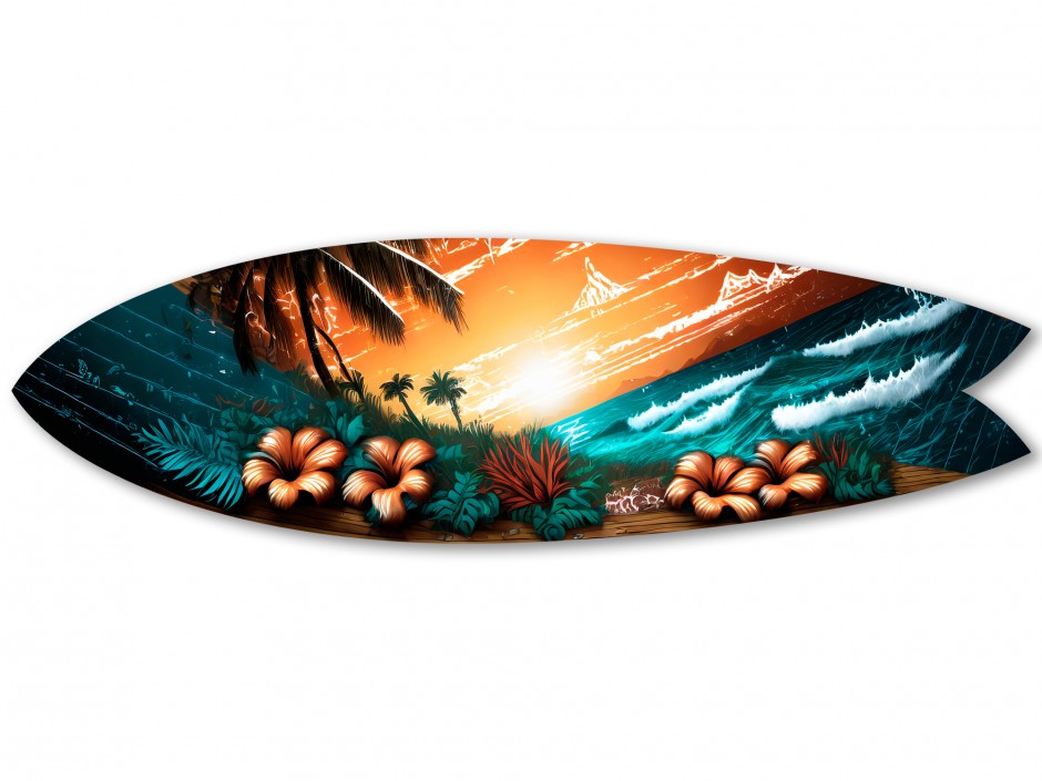 Planche de surf décorative paysage marin