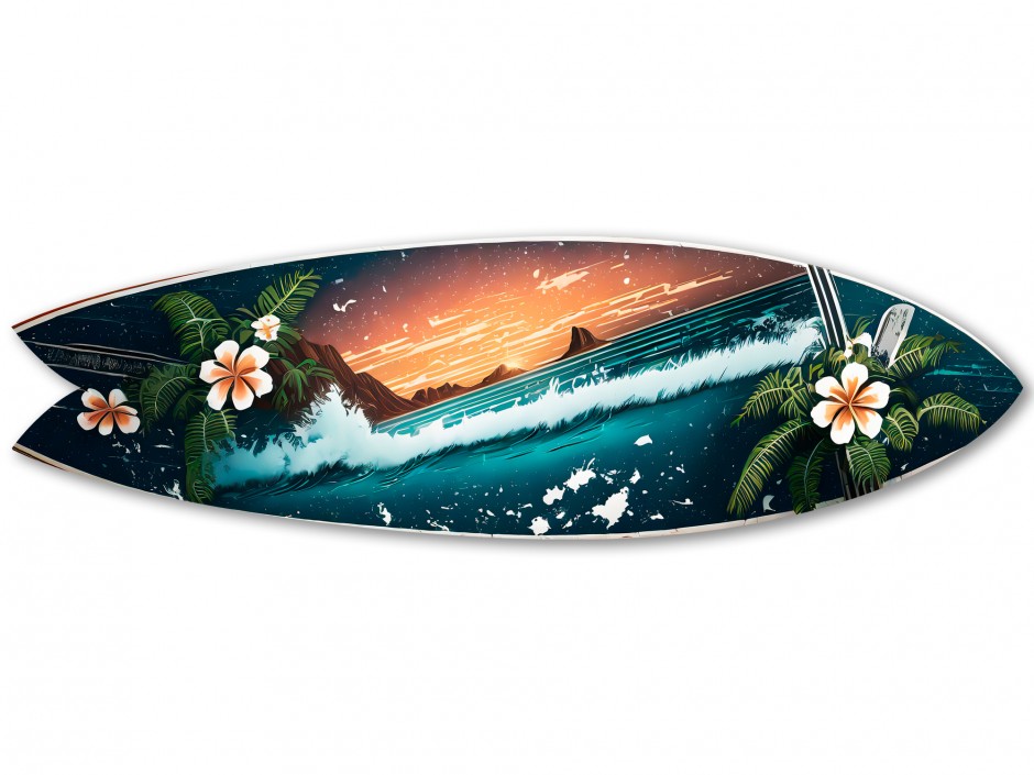 Planche Décorative Moderne Surf et Soleil