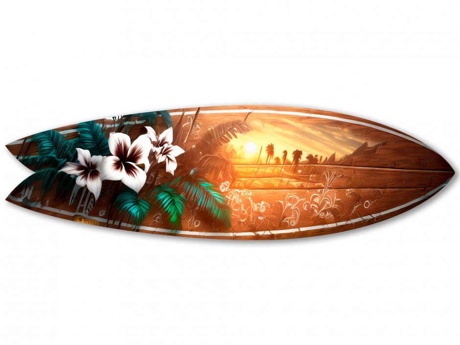Planche Surf Déco à Fleurs Flamboyant Tropical