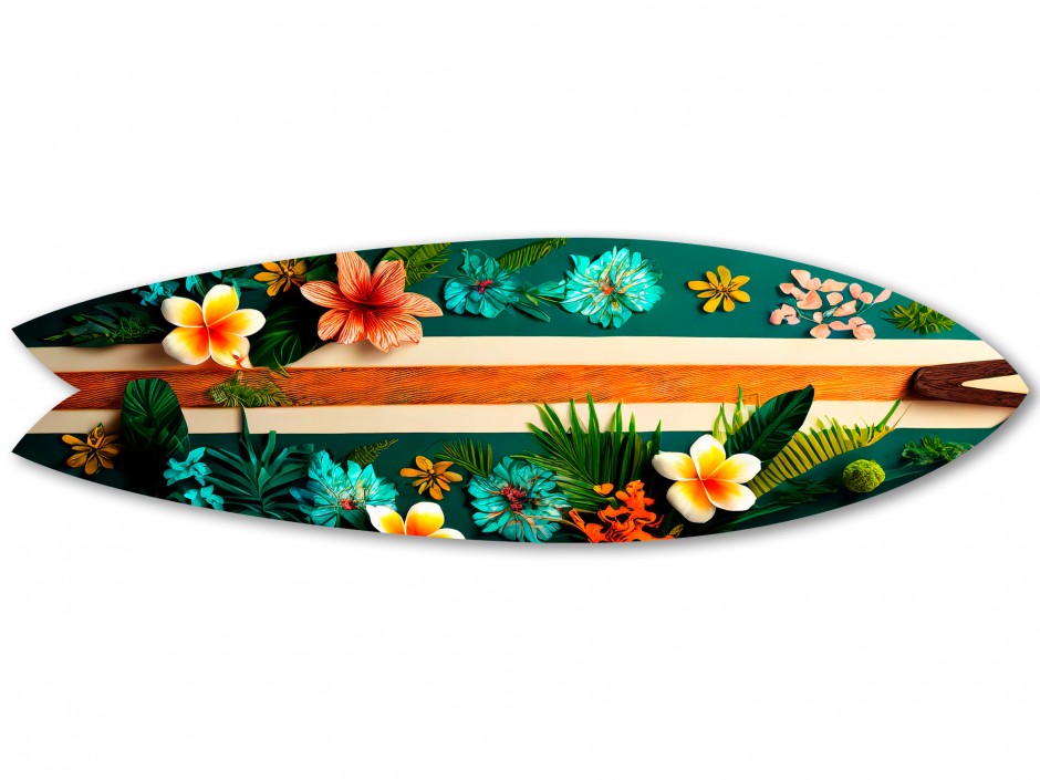 Planche Surf déco à Fleurs Style Tropical