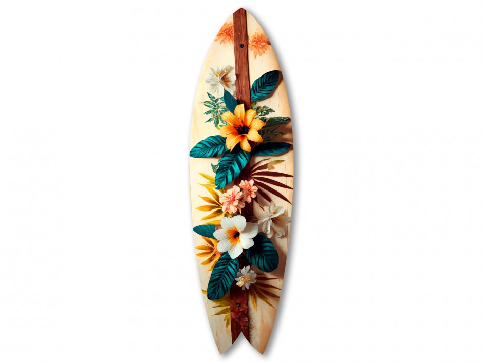 Planche Surf Déco Tropicale Fleurs Exotiques