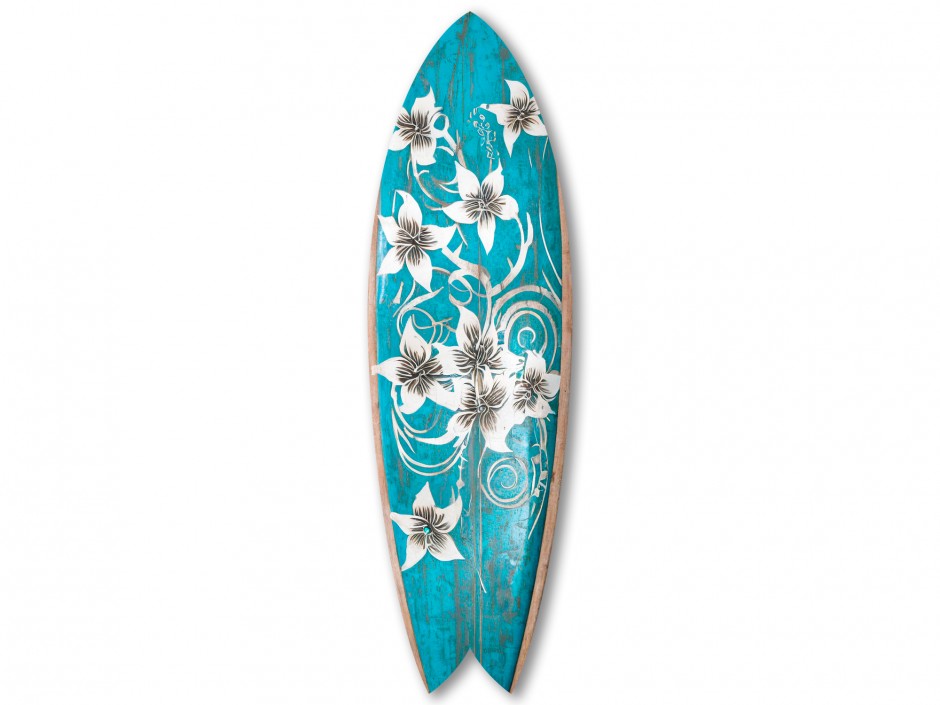 Planche surf Bois & Fleurs Ambiance Tropicale