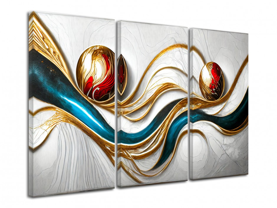 Tableau toile triptyque Abstraction en toile